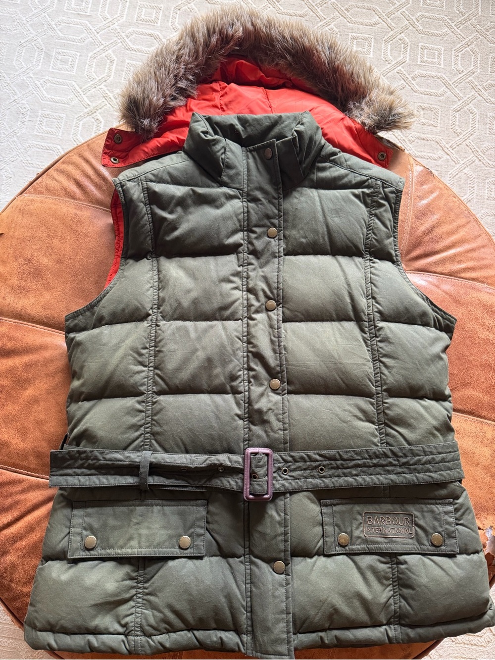 Barbour Storm Down Gilet Waxed Hooded Vest